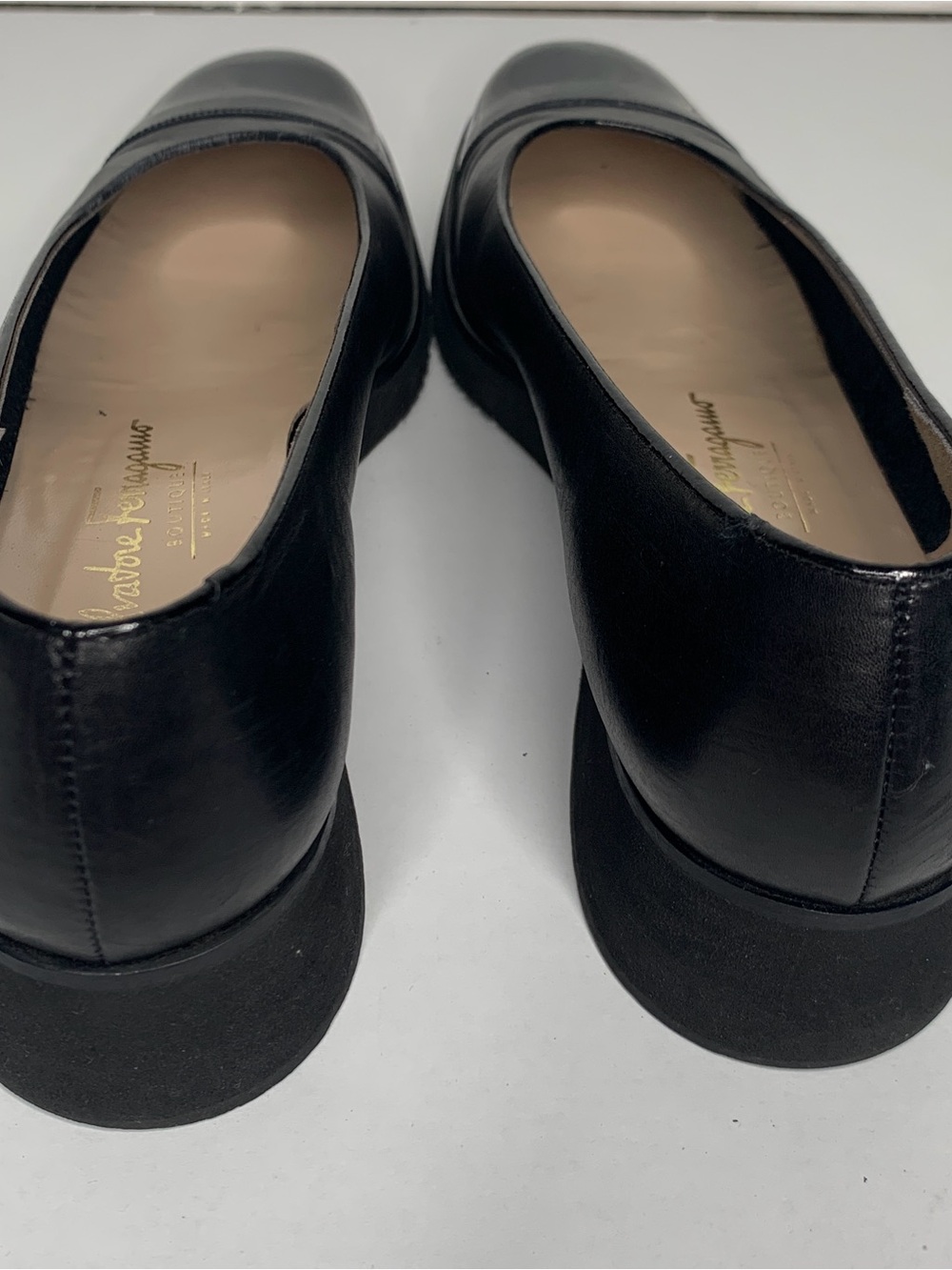 Salvatore Ferragamo Black Leather Loafers with Patent Toe - Picture 3 of 5
